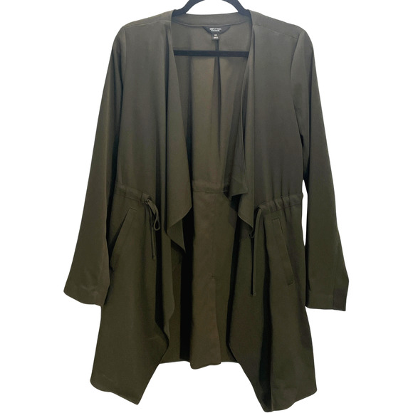 3/$20 Simply Vera Wang Sz XS Open Front Long Cardigan Jacket Waterfall Drape - Picture 7 of 9